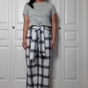 Black and white plaid pants